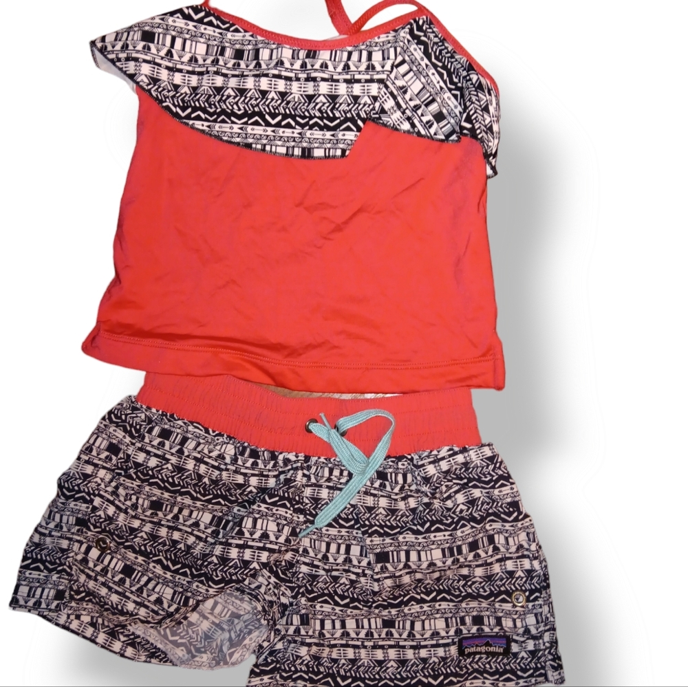 Girls Patagonia Swim Top and matching baggies size M